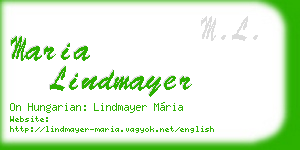 maria lindmayer business card